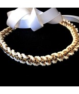 Sexy Ivory Suede Sapphire Blue Serpentine Ribbon Choker Necklace Under T... - £26.59 GBP