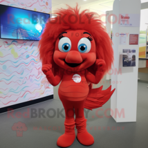 Red Betta Fish mascot costume character dressed with a Leggings and Hair... - £1,020.34 GBP