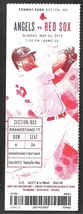 Los Angeles Angels Boston Red Sox 2015 Ticket Mike Napoli HR Xander Bogarts Wade - £2.75 GBP