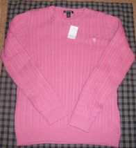 womens sweater pink ralph lauren long sleeve size small pink nwt - £30.97 GBP