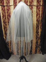 Wedding veil, Two tier blusher, 35 X 49, white, diamond white, ivory - $39.99