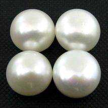 42.8Ct 4pc LOT Fine Real Round Loose White Pearls Moti - £35.76 GBP
