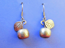 Taxco Mexican Sterling Silver Apple Drop Earrings, Signed, 10g, RARE!!! - £46.20 GBP