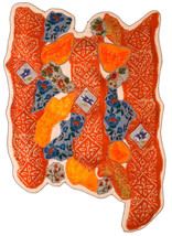 My Silk Scarf Wants to be a Garden Fence: Quilted Art Wall Hanging - $435.00