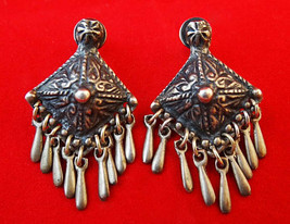 Vintage Mexican Sterling Silver Ornate Screw-Back Earrings, circa 1930, 14g  - £55.15 GBP