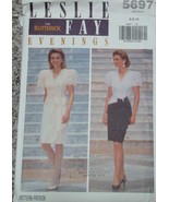 Butterick Designer Leslie Fay Draped evening dress pattern 5697 size 6-1... - $12.34 CAD