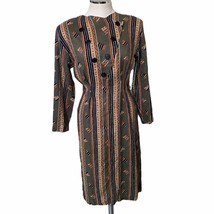 Vintage Niya Collection Tribal Aztec Print Dress Long Sleeve Asymmetrica... - $27.42