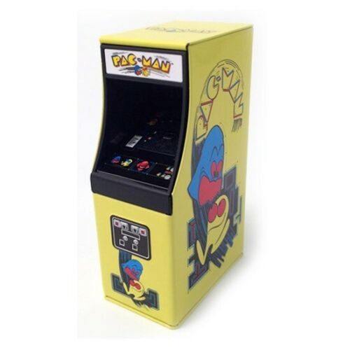 Pac-Man Game Video Arcade Candy in Shaped Embossed Metal Tin NEW SEALED - $3.50