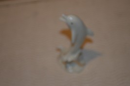 Vintage Lenox Porcelain Dolphin Porpoise 4&quot; Figurine Sculpture Ivory &amp; G... - £11.84 GBP