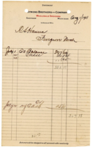 1911 Symons Brothers Company Grocers Antique Receipt Saginaw MI Handwritten - £21.59 GBP