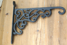 LARGE Cast Iron Victorian Style Plant Hook Garden Hanger Wall Barn Fence SCROLL - £19.65 GBP