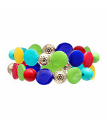 Mixit Color Women&#39;s Stretch Bracelets 2 Multi Color Bracelets Gold Tone New - £14.38 GBP