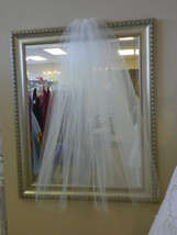 Waltz length veil, WHITE, 49 inches long, 108 wide, Ivory, White, diamon... - $34.99