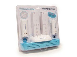 Phantiq Wii Remote Twin Power Tower Charge Dock (Dual) [video game] - $36.62