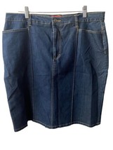 Gloria Vanderbuilt Mini Skirt Womens Plus Size 16 Denim Flat Front Pockets - $16.21