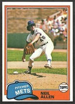 New York Mets Neil Allen 1981 Topps Baseball Card # 322 nr mt - £0.39 GBP