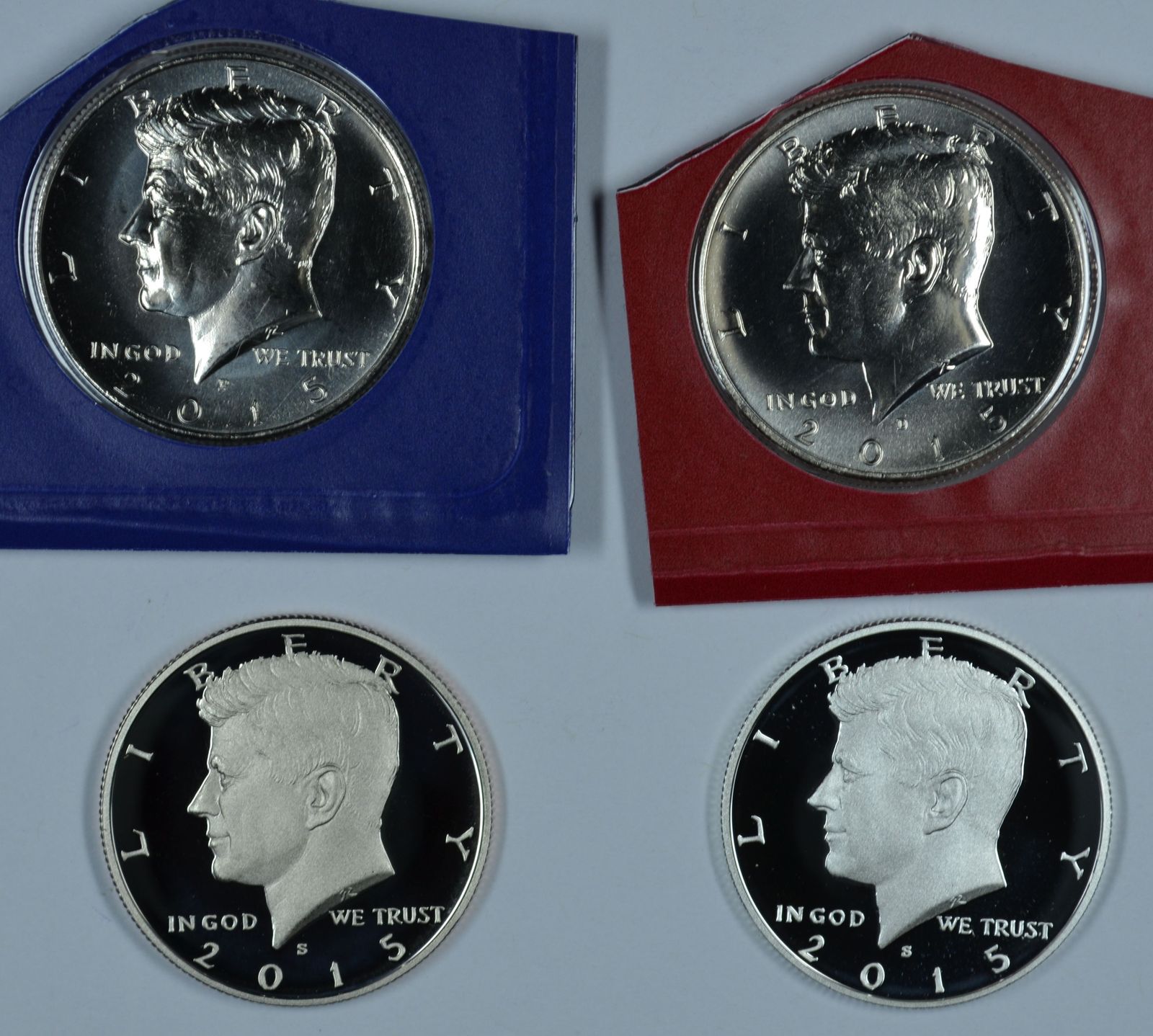 2015 P D S S Kennedy Uncirculated & Proof Half Dollars - £32.26 GBP