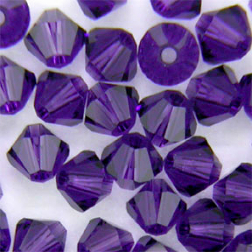 4mm Purple Velvet Swarovski Xilion Crystal Beads 5328, 72 bicone - $7.00