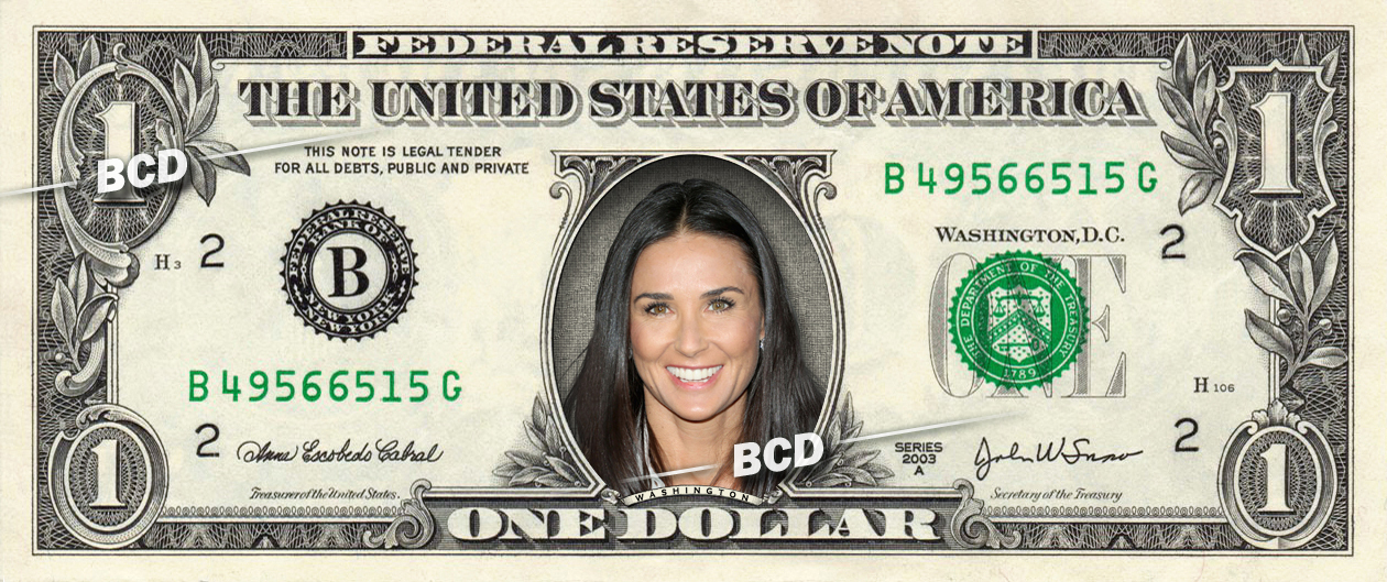 DEMI MOORE on REAL Dollar Bill Collectible Celebrity Cash Money Gift - $5.55