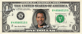 Denzel Washington On Real Dollar Bill Collectible Celebrity Cash Money Gift - £7.09 GBP