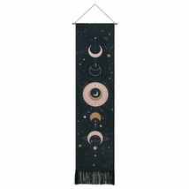 Moon Phase Tapestry Moon Tapestry Wall Hanging Art Bohemian Tapestries Black Tap - £19.17 GBP