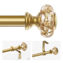 Gold Curtain Rods For Windows 32-72 Inch: 1 Inch Adjustable Acrylic Drapery Rod  - £41.60 GBP