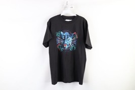Vintage 90s Streetwear Mens Medium Abstract Black Cat Panther T-Shirt Black USA - £31.78 GBP