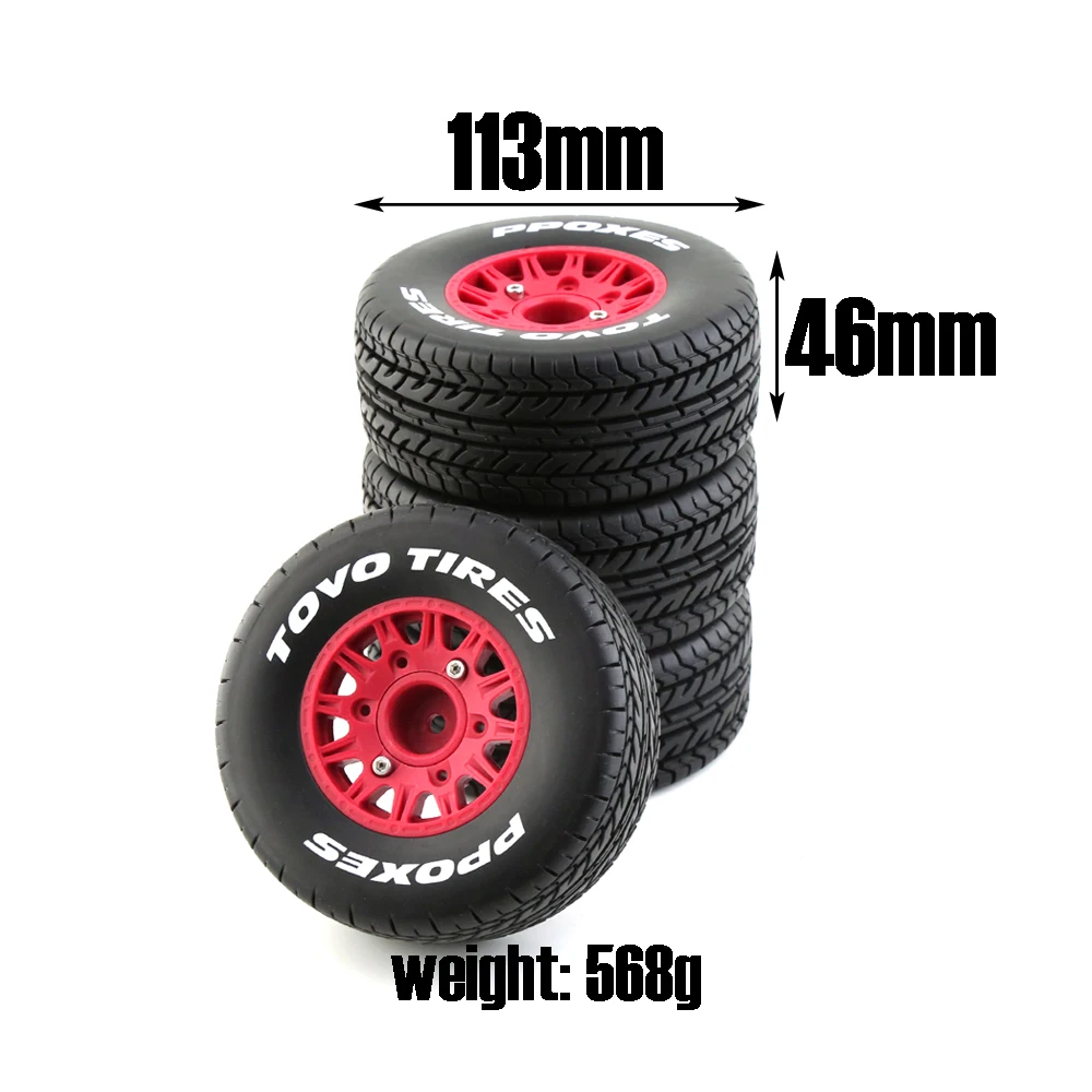 Play 4pcs RC Model Car Rubber Tires &amp; Wheel for 1/8 1/10 Scale RC On Road Car HS - £68.18 GBP