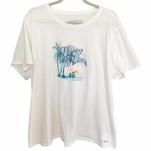 Life Is Good White Happy Hour Sunset Beach Graphic Crusher Tee 3XL - $28.05