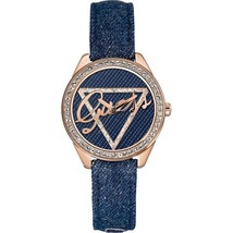 Guess W0456L6 Ladies Blue Calfskin Watch - £313.49 GBP