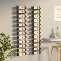 Wall Mounted Wine Rack for 12 Bottles 2 pcs Gold Iron - £52.99 GBP