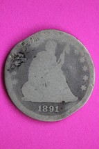 1891 P Seated Liberty Silver Quarter Scarce Guaranteed Authentic Rare Co... - $518.38 MXN