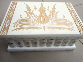 White Wood-Crafted Traditional Double Happiness/ Just Married Wedding Favor Box - £70.99 GBP