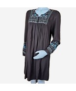 Roper Western Dress Womens M Brown Boho Embroidered Rodeo Long Balloon S... - $20.14
