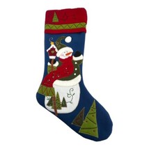 Snowman Felt Christmas Stocking 2008 Prima Creations 21 &quot; Applique Holiday - £14.69 GBP
