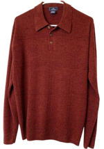 Dockers Sweater Mens 3/4 Button Collared Dark Red w/Brown Buttons Size Medium - £8.87 GBP