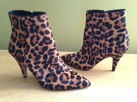 NEW! Vince Camuto Cheetah Printed Cow Hair Stiletto Booties Ankles Boots 6.5 M - £102.15 GBP