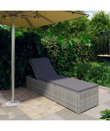 vidaXL Sun Lounger with Cushion Poly Rattan Gray - $273.54 CAD
