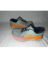 HOKA One One Bondi 7 Womens Running Sneakers Sz 9.5 Blue Haze Orange Pink - $79.19