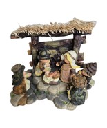 Painted Resin Nativity Figurine Jesus Mary Joseph Wise Men in Stable 6”x 6” - $227.64 MXN