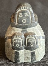 Vintage USSR Hand Carved Soap Stone Eskimo Sculpture 2..5 X 2 X 1.5 Inches - £37.39 GBP