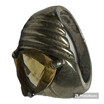 Vintage Sterling Silver 925  YELLOW CITRINE  RING - SIZE 7 - €48,71 EUR