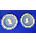 Wedgwood Jasperware Blue Miniature Plate Set John F. Kennedy&amp;William Sha... - $19.75