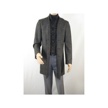 Men RENOIR Wool Blend Charcoal Gray English Plaid 3/4 Length Coat 43-18-095 image 6
