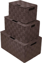 Storage Box Woven Basket Bin Container Tote Cube Organizer Set Stackable - $66.32