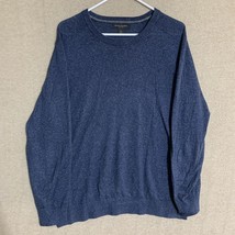 Banana Republic Sweater Mens Large Blue Silk Linen Knit Casual Crew Neck *FLAW - £7.58 GBP