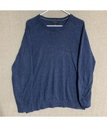Banana Republic Sweater Mens Large Blue Silk Linen Knit Casual Crew Neck... - £7.56 GBP