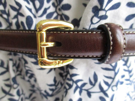 LRL Ralph Lauren Genuine Leather Skinny Belt Logo on Brass Buckle Women&#39;s Medium - £22.35 GBP