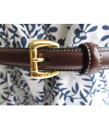 LRL Ralph Lauren Genuine Leather Skinny Belt Logo on Brass Buckle Women&#39;... - £22.40 GBP
