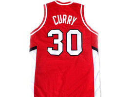 Stephen Curry Custom Davidson College Wildcats Basketball Jersey Red Any Size image 2